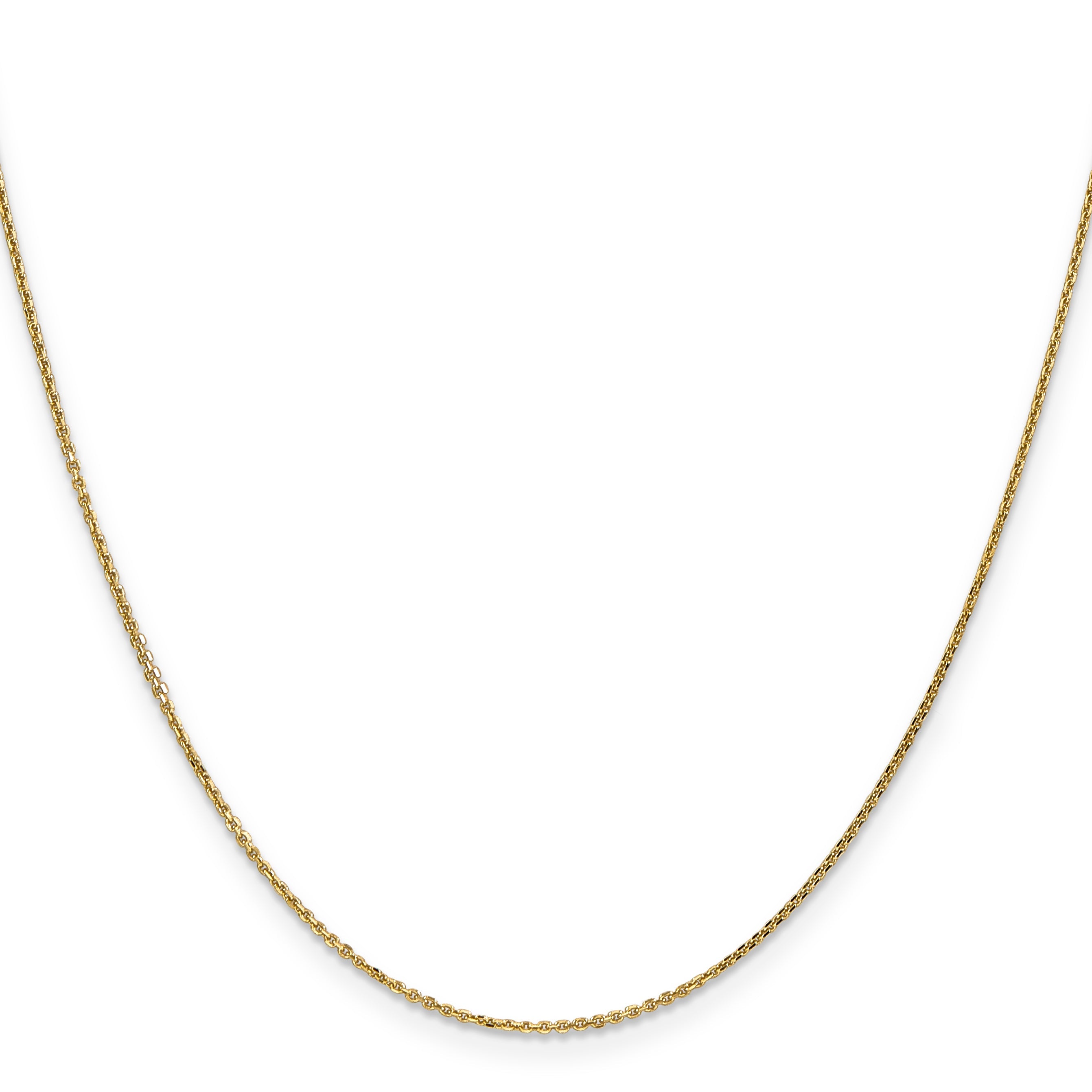 14K Yellow Gold 14 Inch .95mm Diamond-Cut Cable With Lobster Clasp Chain Necklace