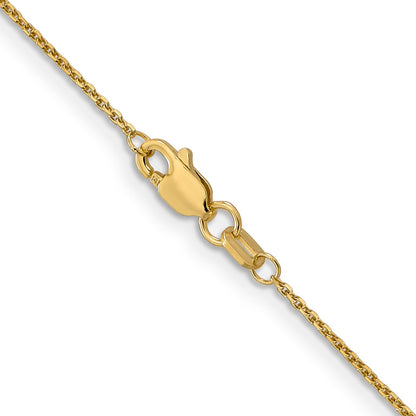 14K Yellow Gold 24 Inch .95mm Diamond-Cut Cable With Lobster Clasp Chain Necklace