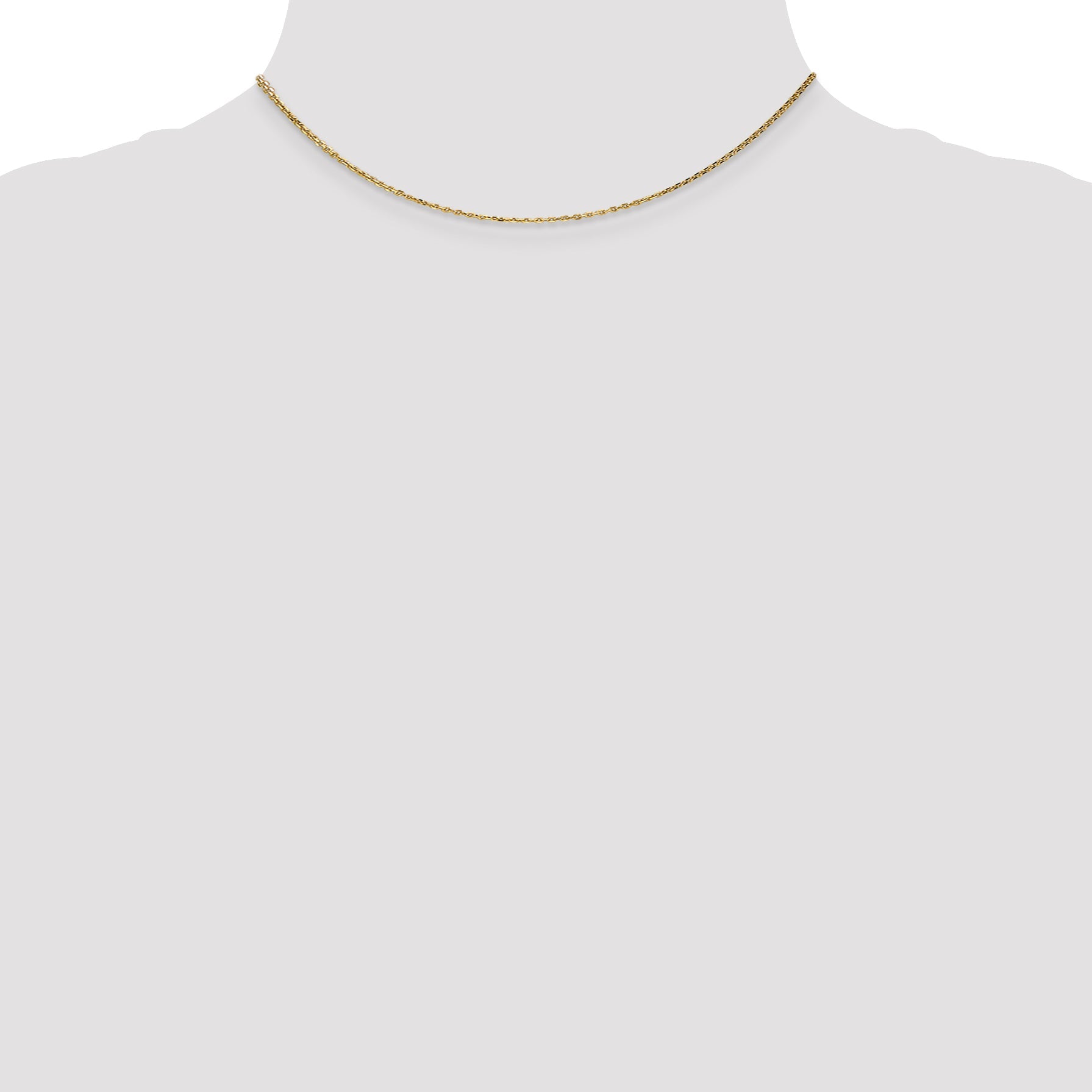 14K Yellow Gold 14 Inch .95mm Diamond-Cut Cable With Lobster Clasp Chain Necklace