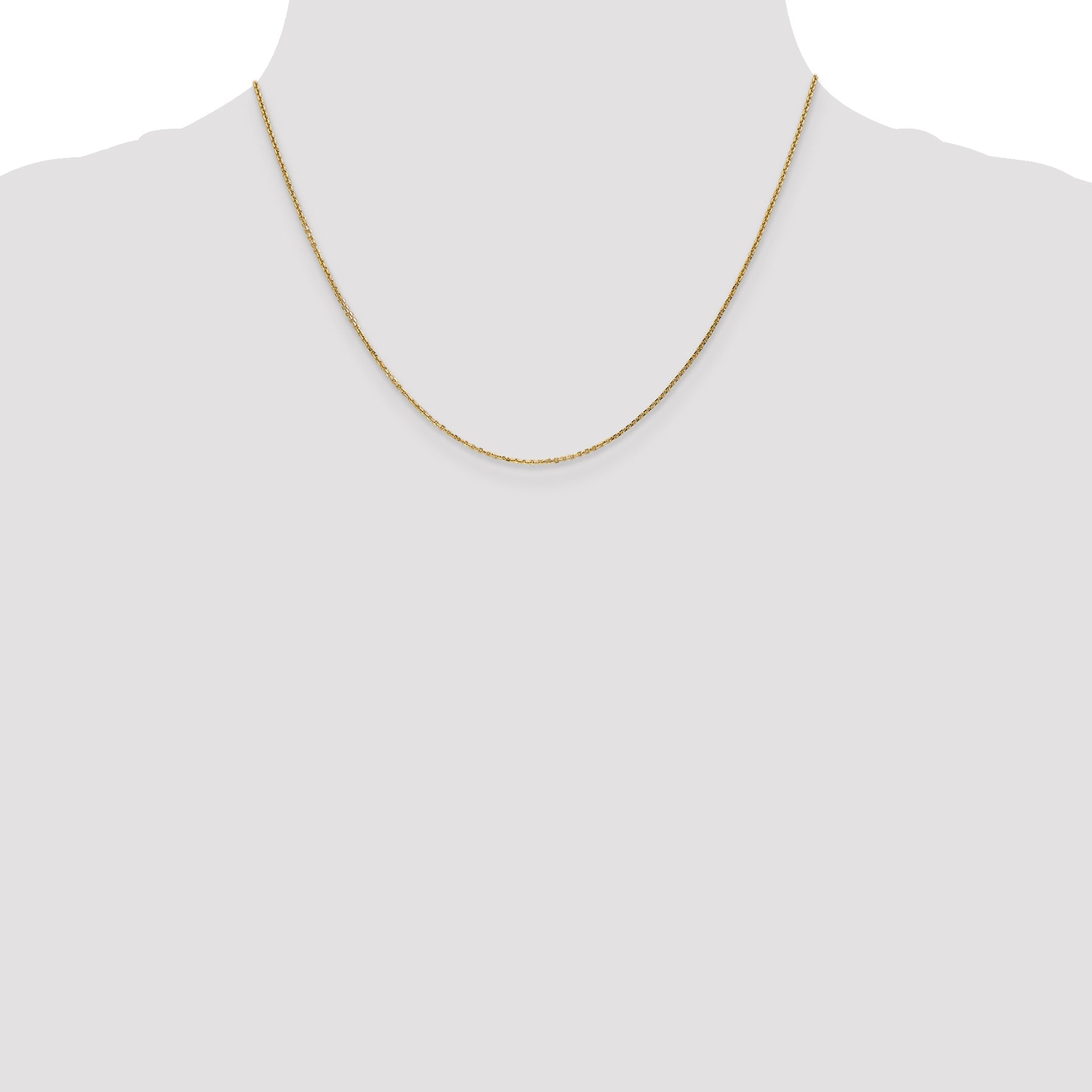 14K Yellow Gold 18 Inch .95mm Diamond-Cut Cable With Lobster Clasp Chain Necklace