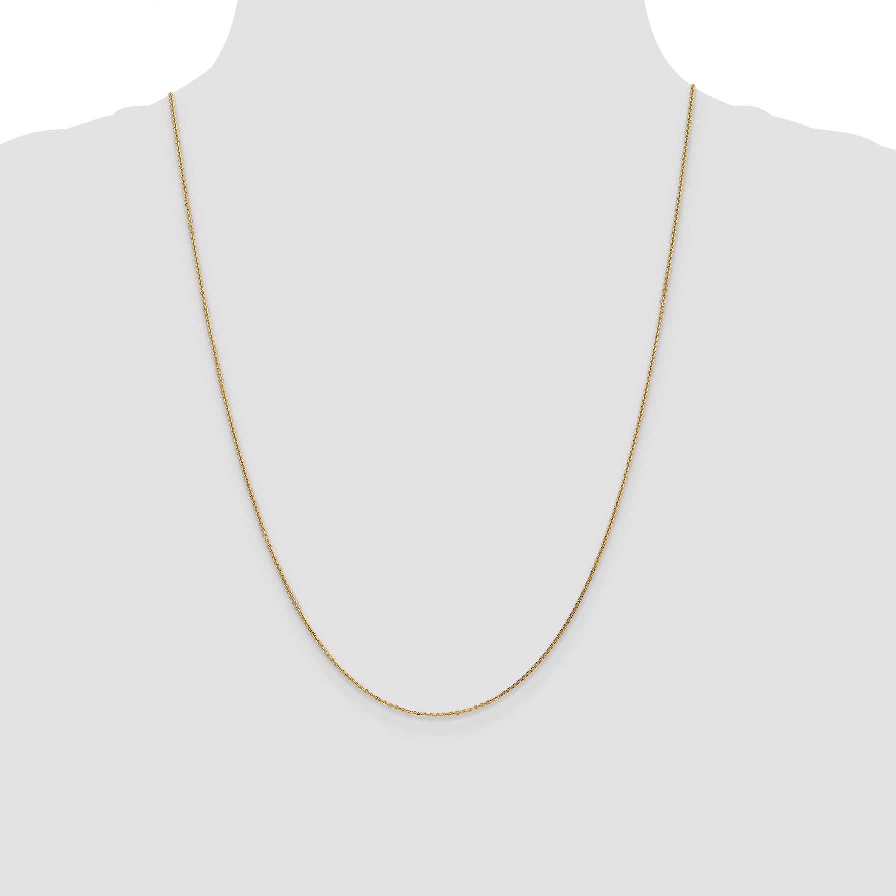 14K Yellow Gold 24 Inch .95mm Diamond-Cut Cable With Lobster Clasp Chain Necklace