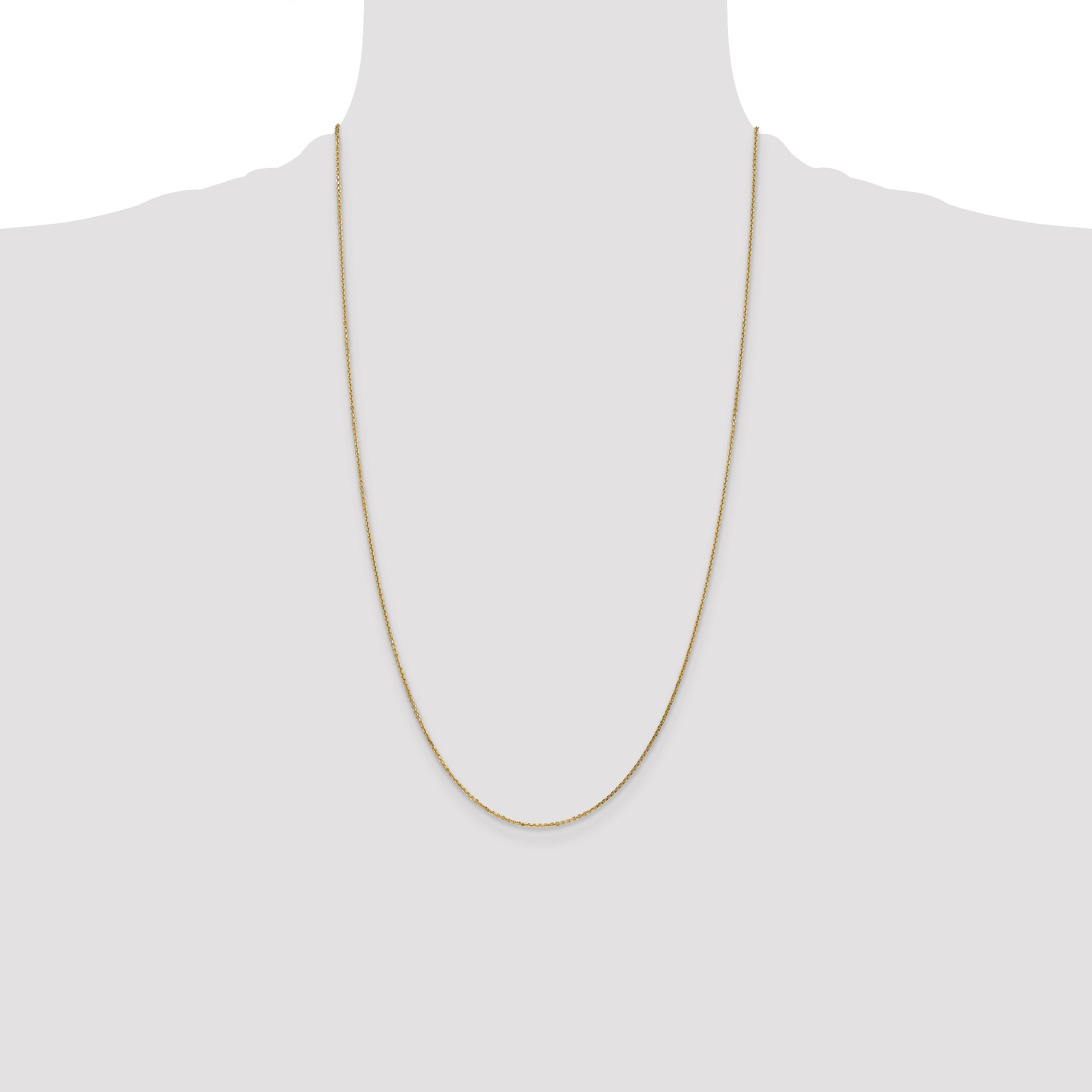 14K Yellow Gold 26 Inch .95mm Diamond-Cut Cable With Lobster Clasp Chain Necklace