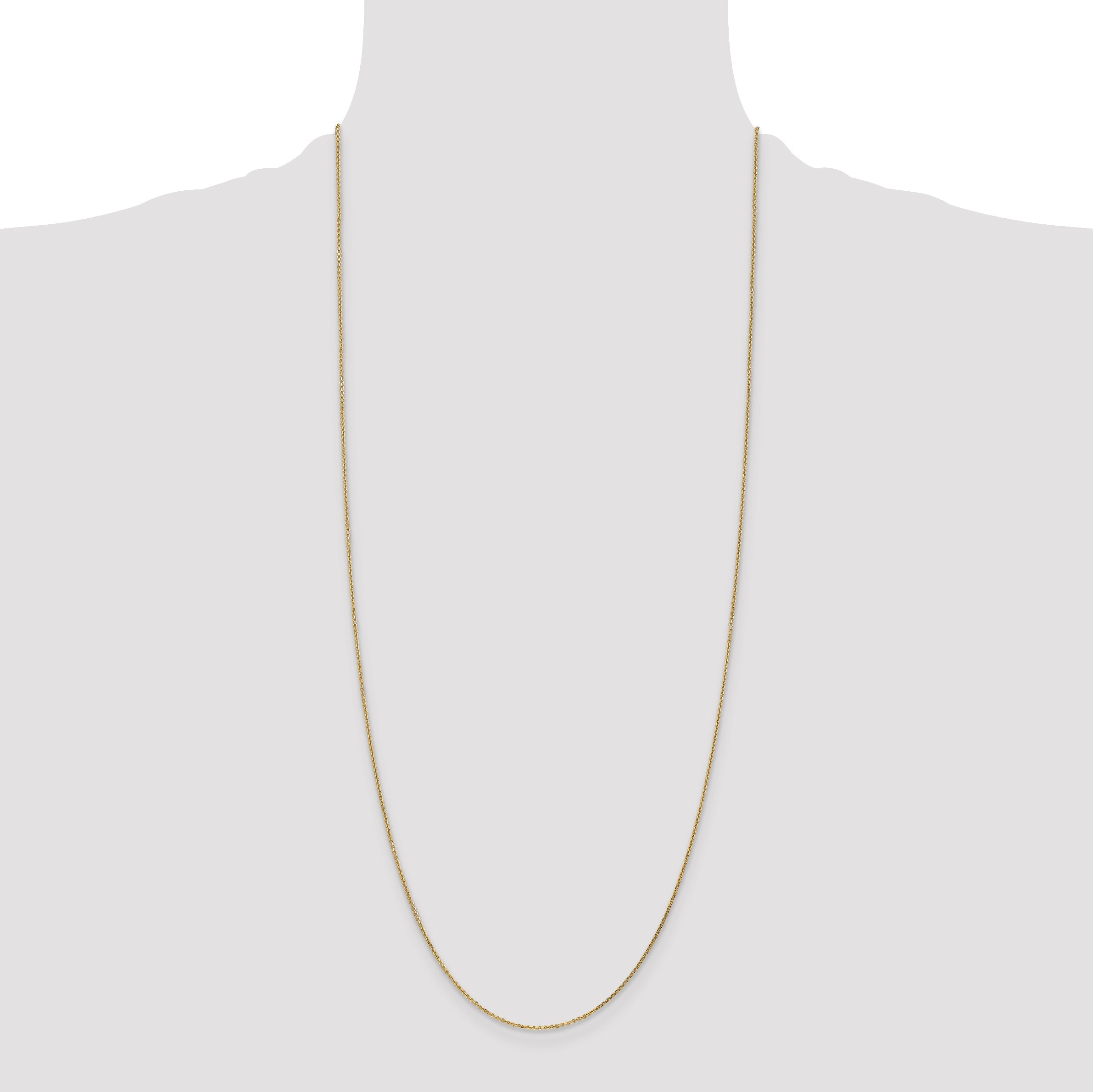 14K Yellow Gold 30 Inch .95mm Diamond-Cut Cable With Lobster Clasp Chain Necklace