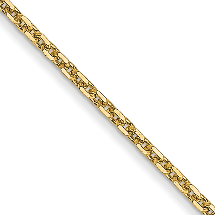 14K Yellow Gold 14 Inch .95mm Diamond-Cut Cable With Lobster Clasp Chain Necklace
