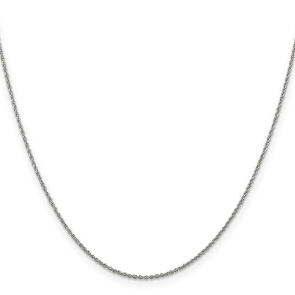 14K White Gold 22 Inch 1.1mm Baby Rope With Spring Ring Clasp Chain Necklace