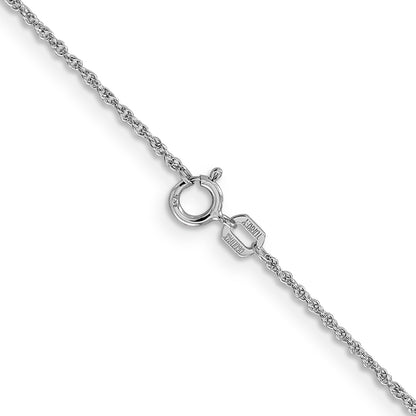 14K White Gold 26 Inch 1.1mm Baby Rope With Spring Ring Clasp Chain Necklace