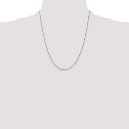 14K White Gold 22 Inch 1.1mm Baby Rope With Spring Ring Clasp Chain Necklace