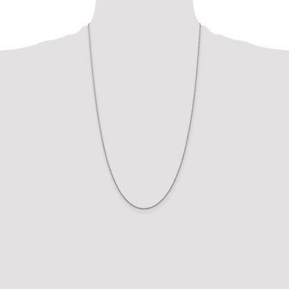 14K White Gold 26 Inch 1.1mm Baby Rope With Spring Ring Clasp Chain Necklace