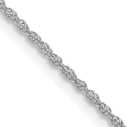 14K White Gold 22 Inch 1.1mm Baby Rope With Spring Ring Clasp Chain Necklace