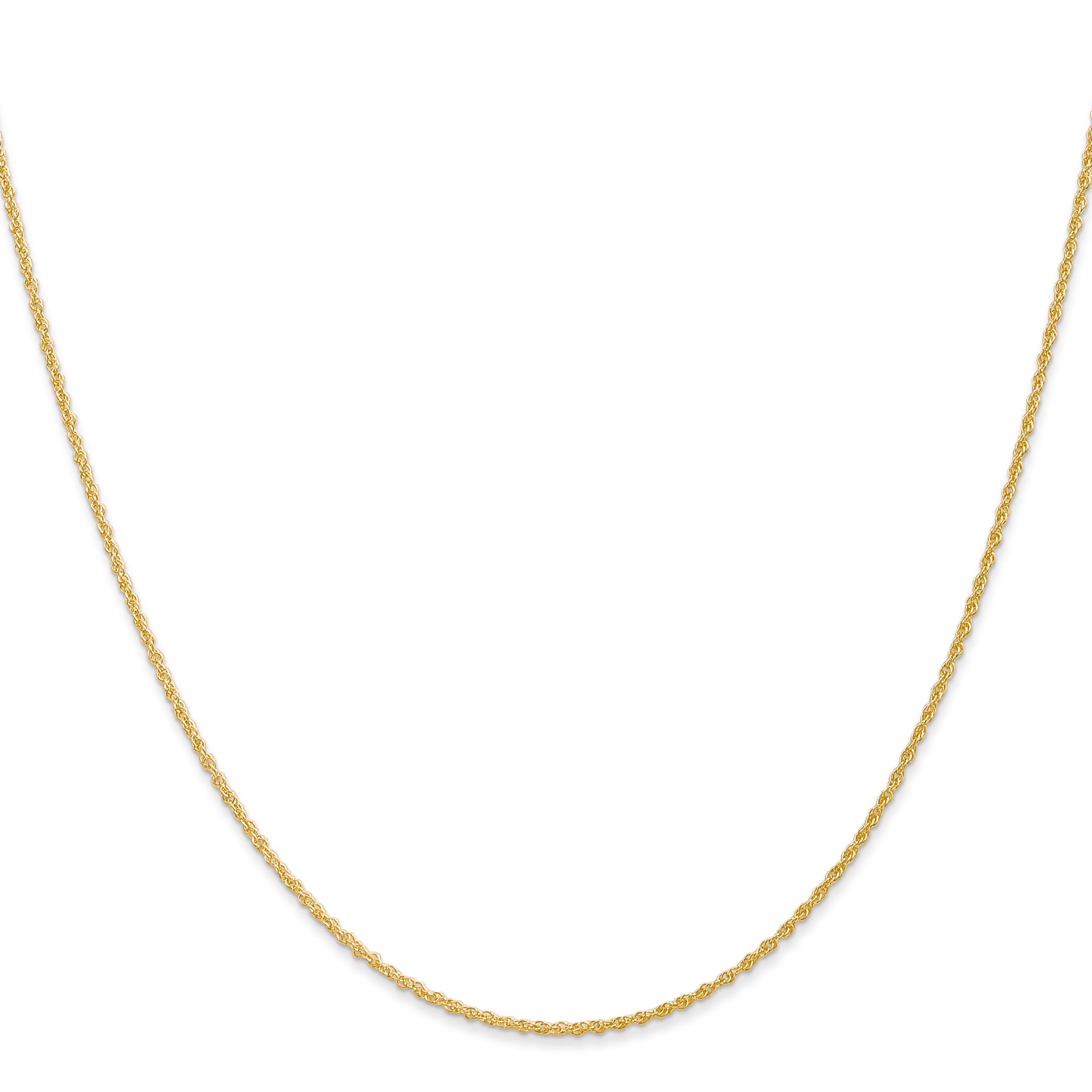 14K Yellow Gold 18 Inch 1.1mm Baby Rope With Spring Ring Clasp Chain Necklace