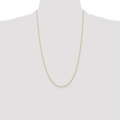 14K Yellow Gold 26 Inch 1.1mm Baby Rope With Spring Ring Clasp Chain Necklace