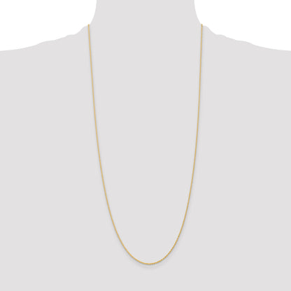 14K Yellow Gold 30 Inch 1.1mm Baby Rope With Spring Ring Clasp Chain Necklace