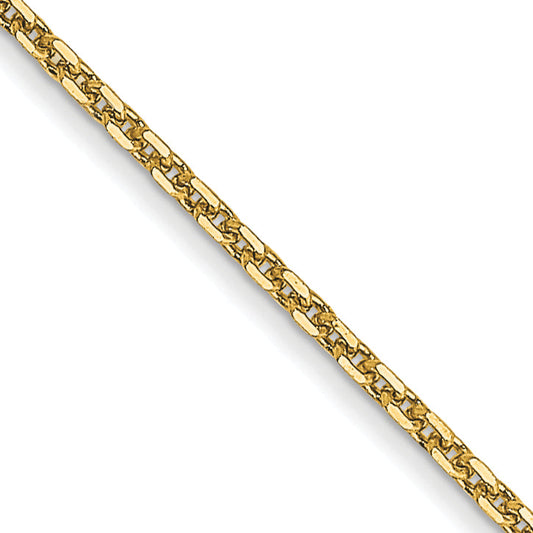 14K Yellow Gold 24 Inch .95mm Diamond-Cut Cable With Lobster Clasp Chain Necklace