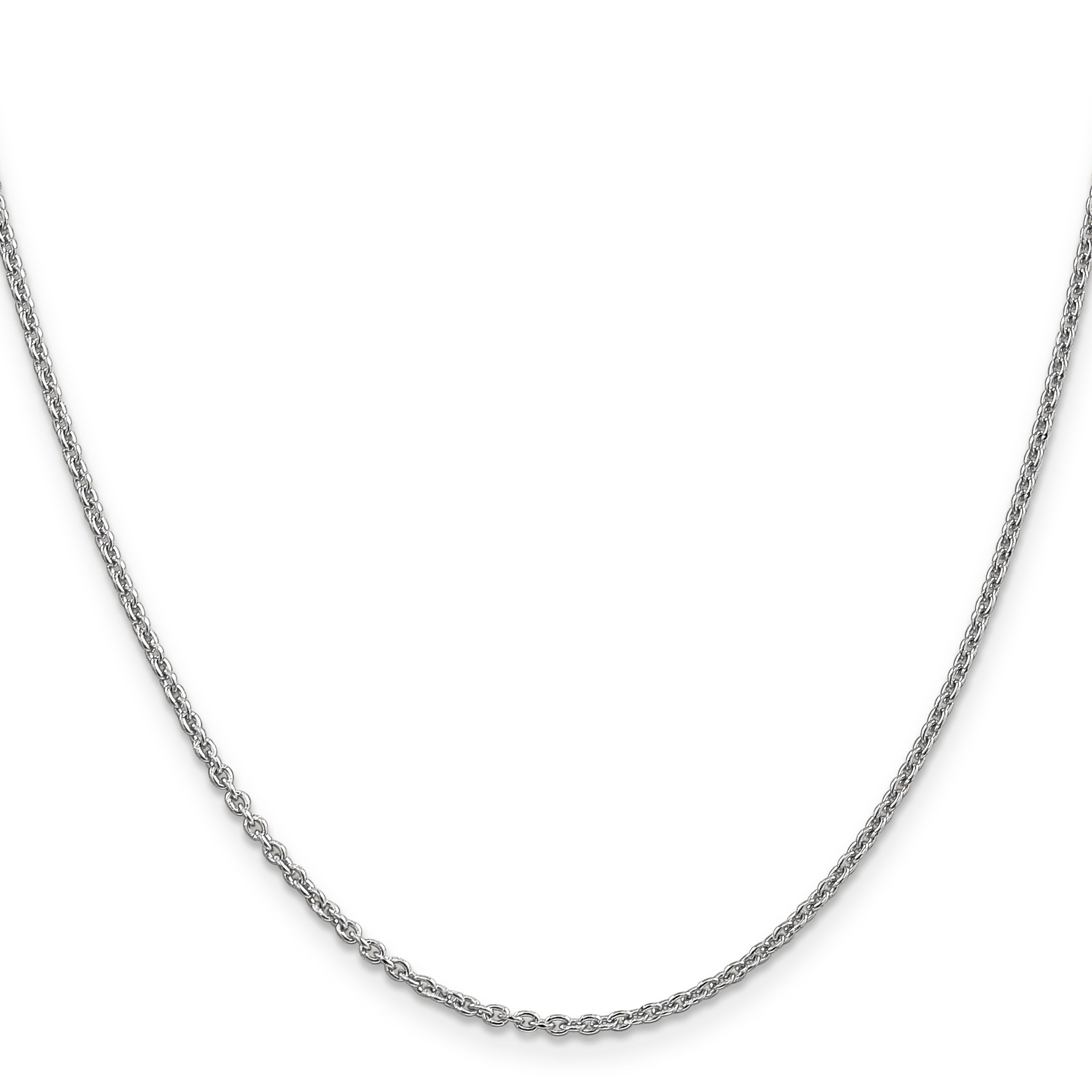 14K White Gold 22 Inch 1.8mm Forzantine Cable With Lobster Clasp Chain Necklace