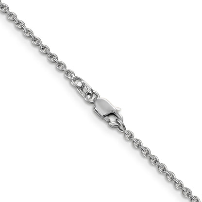 14K White Gold 20 Inch 1.8mm Forzantine Cable With Lobster Clasp Chain Necklace