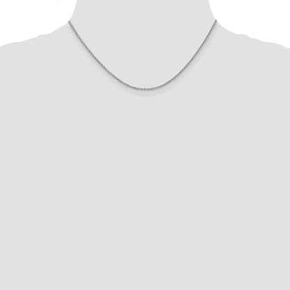 14K White Gold 16 Inch 1.8mm Forzantine Cable With Lobster Clasp Chain Necklace