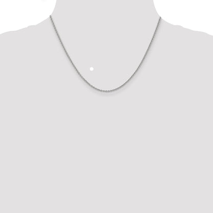 14K White Gold 18 Inch 1.8mm Forzantine Cable With Lobster Clasp Chain Necklace