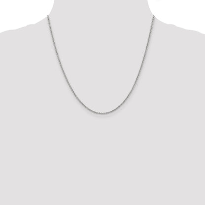 14K White Gold 20 Inch 1.8mm Forzantine Cable With Lobster Clasp Chain Necklace