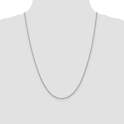 14K White Gold 24 Inch 1.8mm Forzantine Cable With Lobster Clasp Chain Necklace