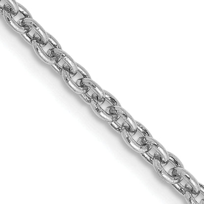 14K White Gold 24 Inch 2.2mm Forzantine Cable With Lobster Clasp Chain Necklace