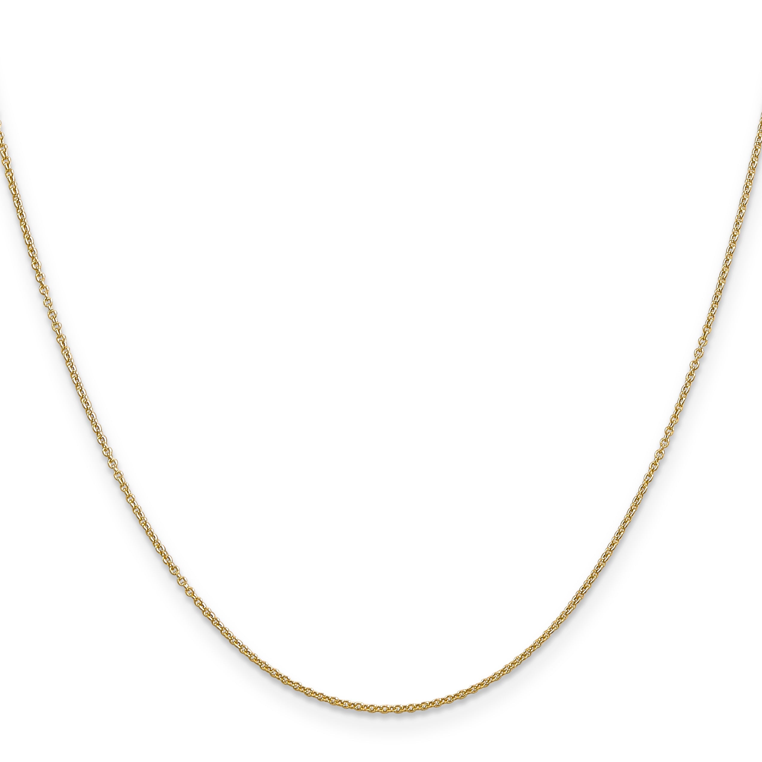 14K Yellow Gold 20 Inch .9mm Cable With Spring Ring Clasp Chain Necklace