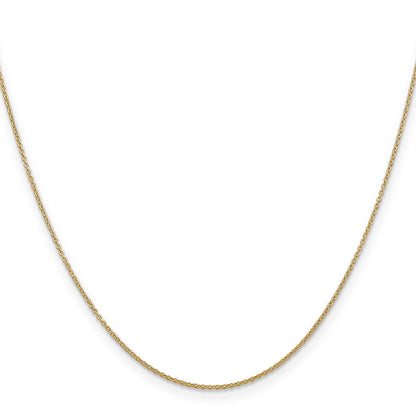 14K Yellow Gold 20 Inch .9mm Cable With Spring Ring Clasp Chain Necklace