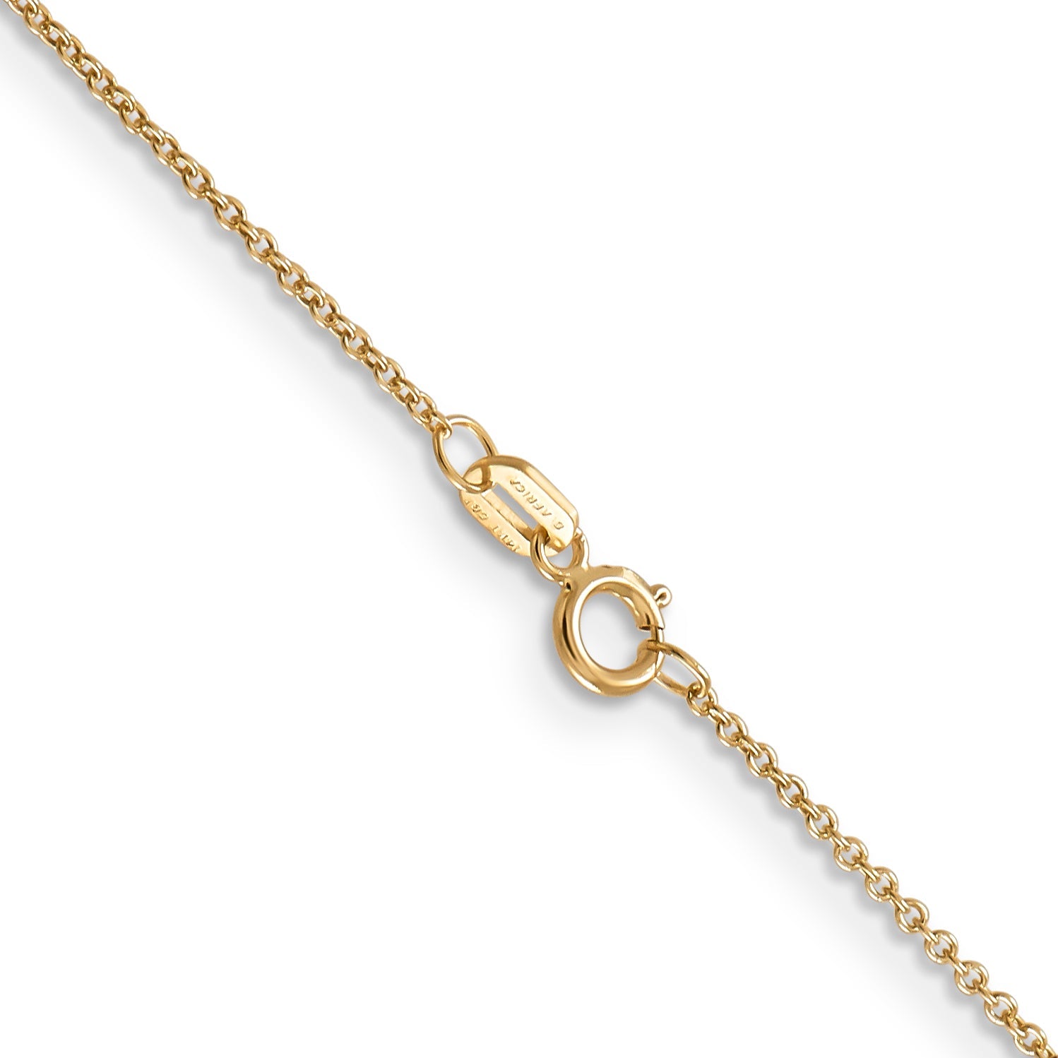 14K Yellow Gold 20 Inch .9mm Cable With Spring Ring Clasp Chain Necklace