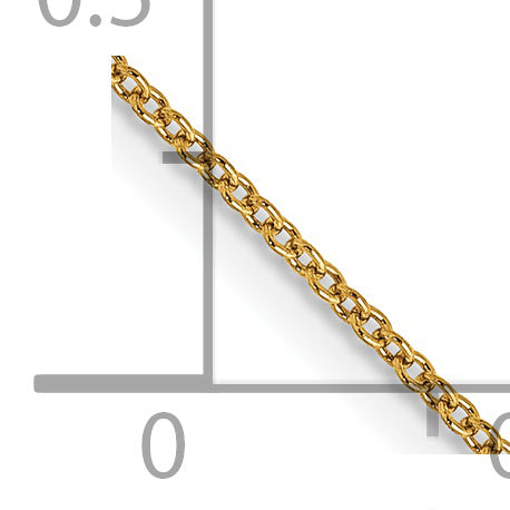 14K Yellow Gold 14 Inch .9mm Cable With Spring Ring Clasp Chain Necklace