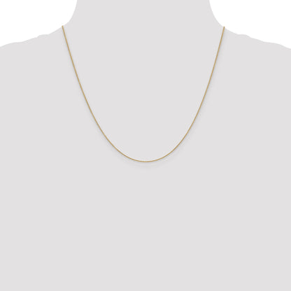 14K Yellow Gold 20 Inch .9mm Cable With Spring Ring Clasp Chain Necklace