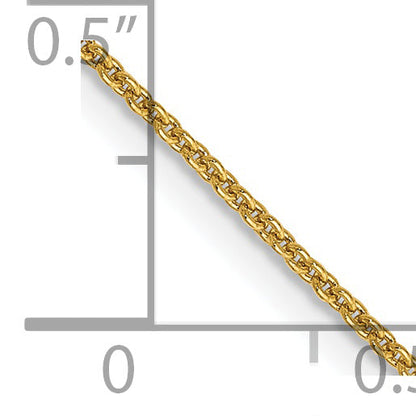 14K Yellow Gold 14 Inch .9mm Cable With Lobster Clasp Chain Necklace