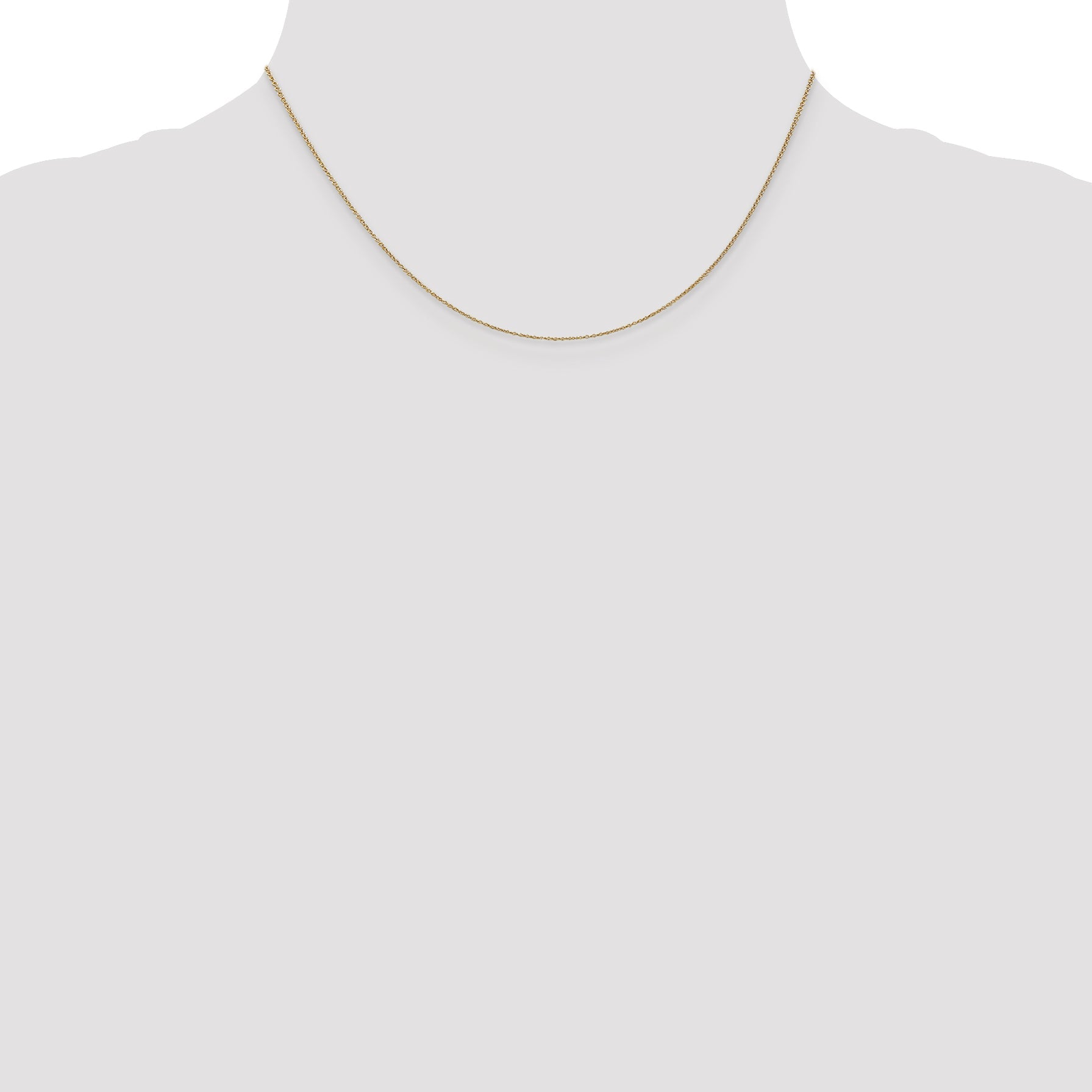 14K Yellow Gold 16 Inch .9mm Cable With Lobster Clasp Chain Necklace