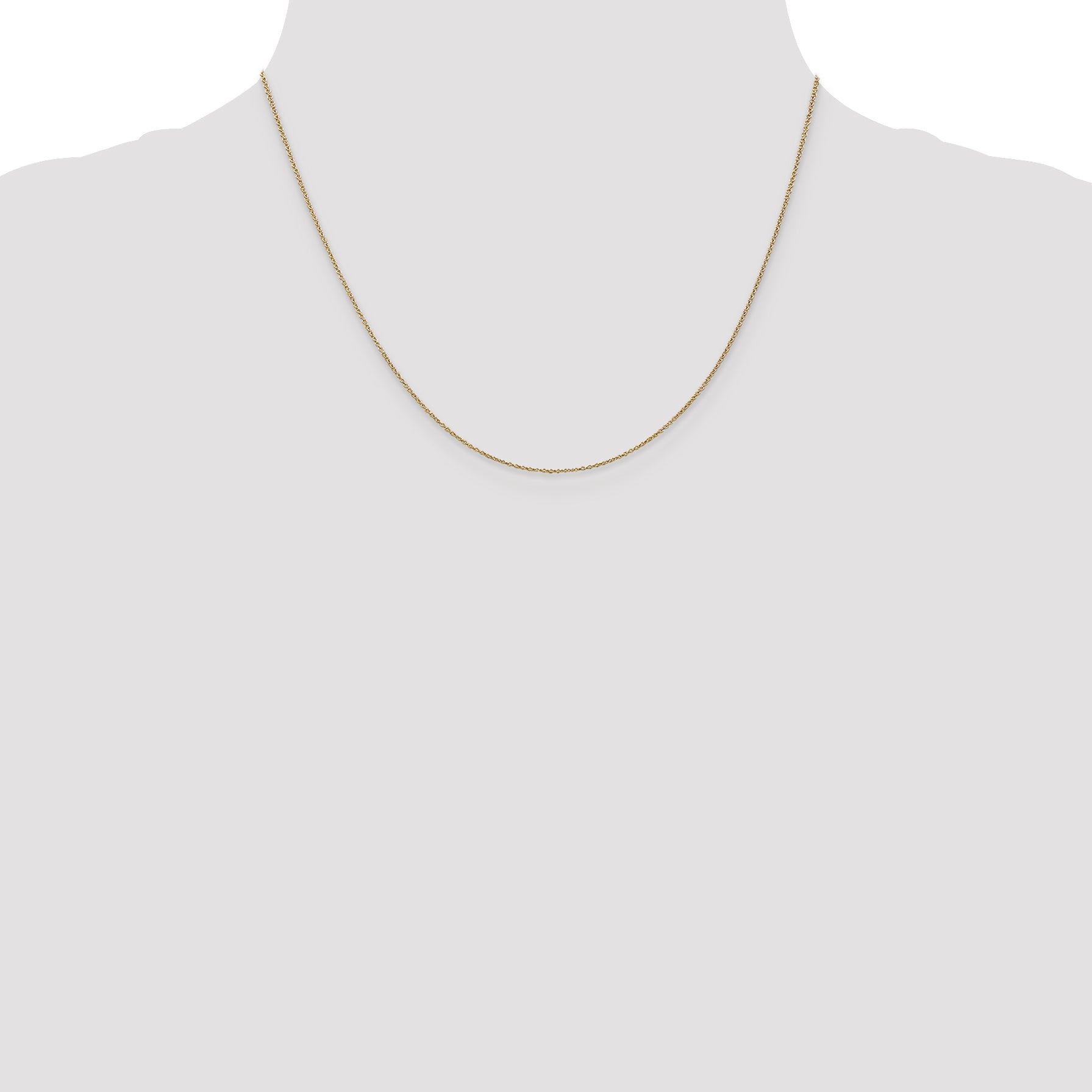 14K Yellow Gold 18 Inch .9mm Cable With Lobster Clasp Chain Necklace