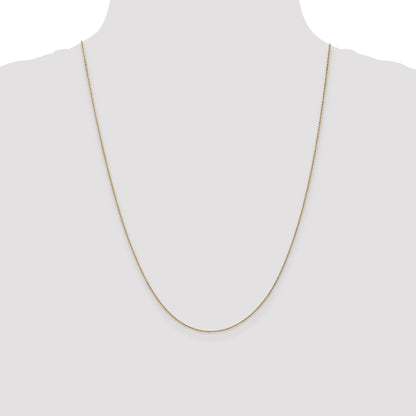 14K Yellow Gold 24 Inch .9mm Cable With Lobster Clasp Chain Necklace