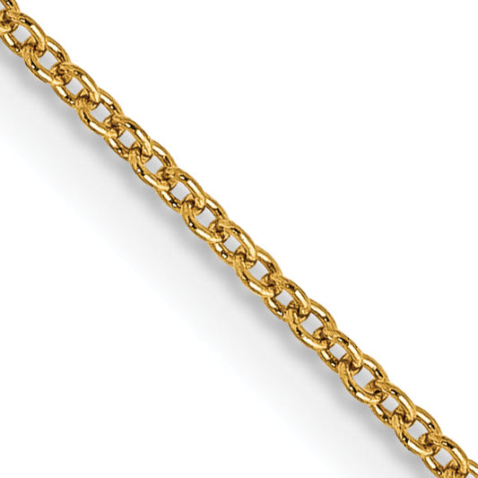 14K Yellow Gold 24 Inch .9mm Cable With Spring Ring Clasp Chain Necklace