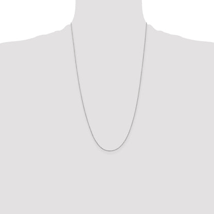 14K White Gold 26 Inch .8mm Diamond-Cut Cable With Lobster Clasp Chain Necklace