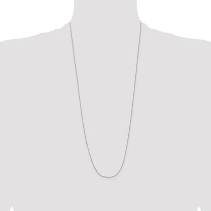 14K White Gold 30 Inch .8mm Diamond-Cut Cable With Lobster Clasp Chain Necklace