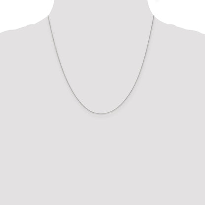 14K White Gold 20 Inch .65mm Diamond-Cut Round Open Link Cable With Lobster Clasp Chain Necklace