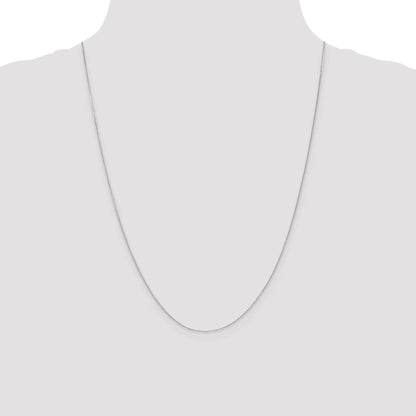 14K White Gold 24 Inch .65mm Diamond-Cut Round Open Link Cable With Lobster Clasp Chain Necklace