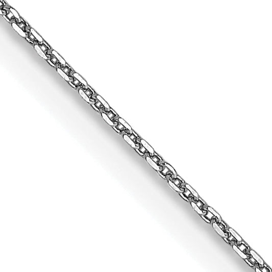 14K White Gold 20 Inch .65mm Diamond-Cut Round Open Link Cable With Lobster Clasp Chain Necklace
