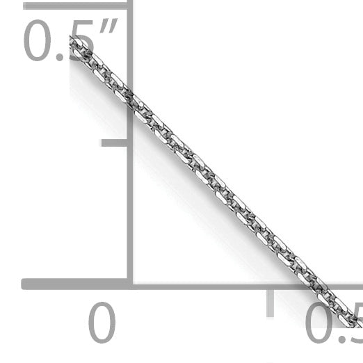 14K White Gold 14 Inch .8mm Diamond-Cut Round Open Link Cable With Lobster Clasp Chain Necklace