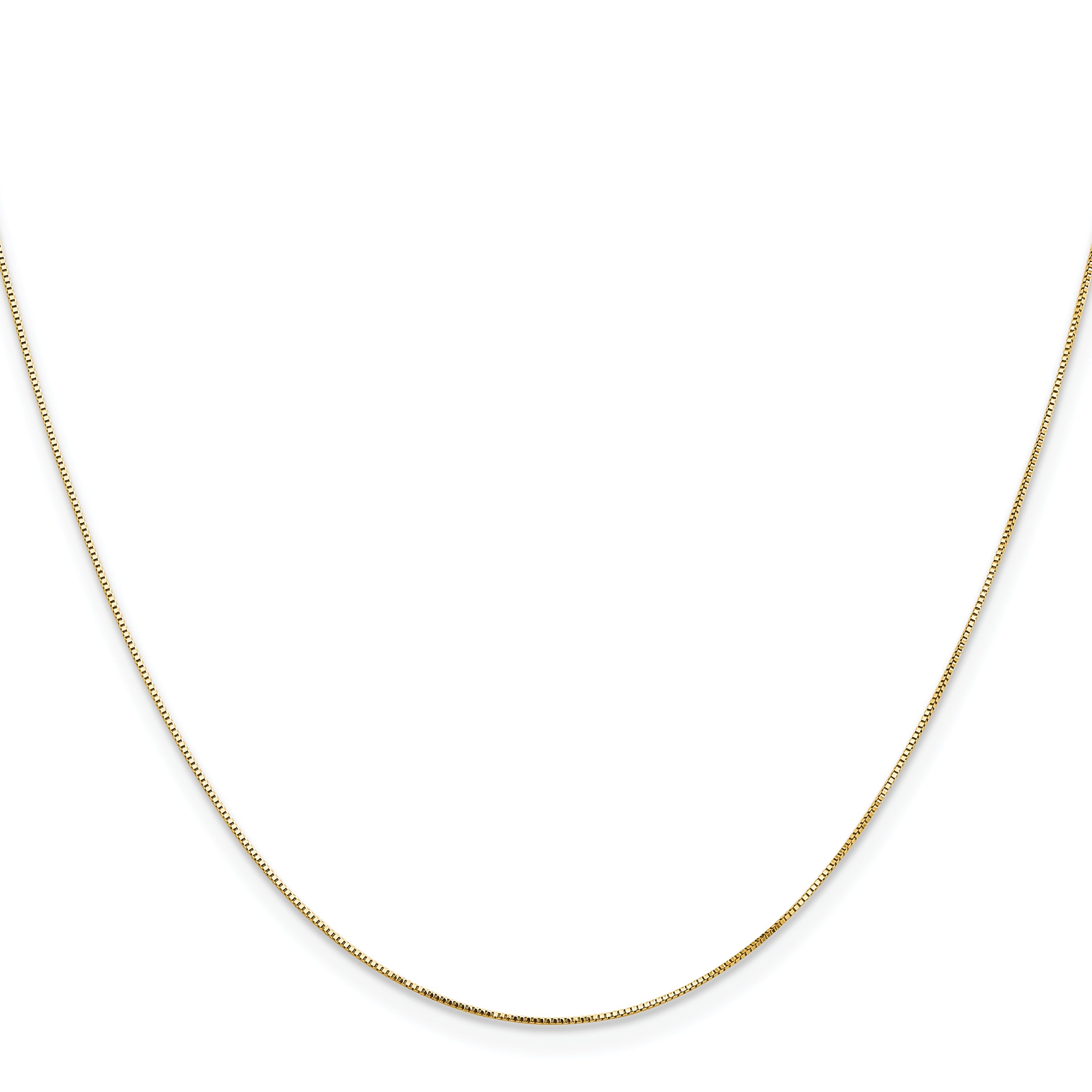 14K Yellow Gold 18 Inch .5mm Box With Lobster Clasp Chain Necklace