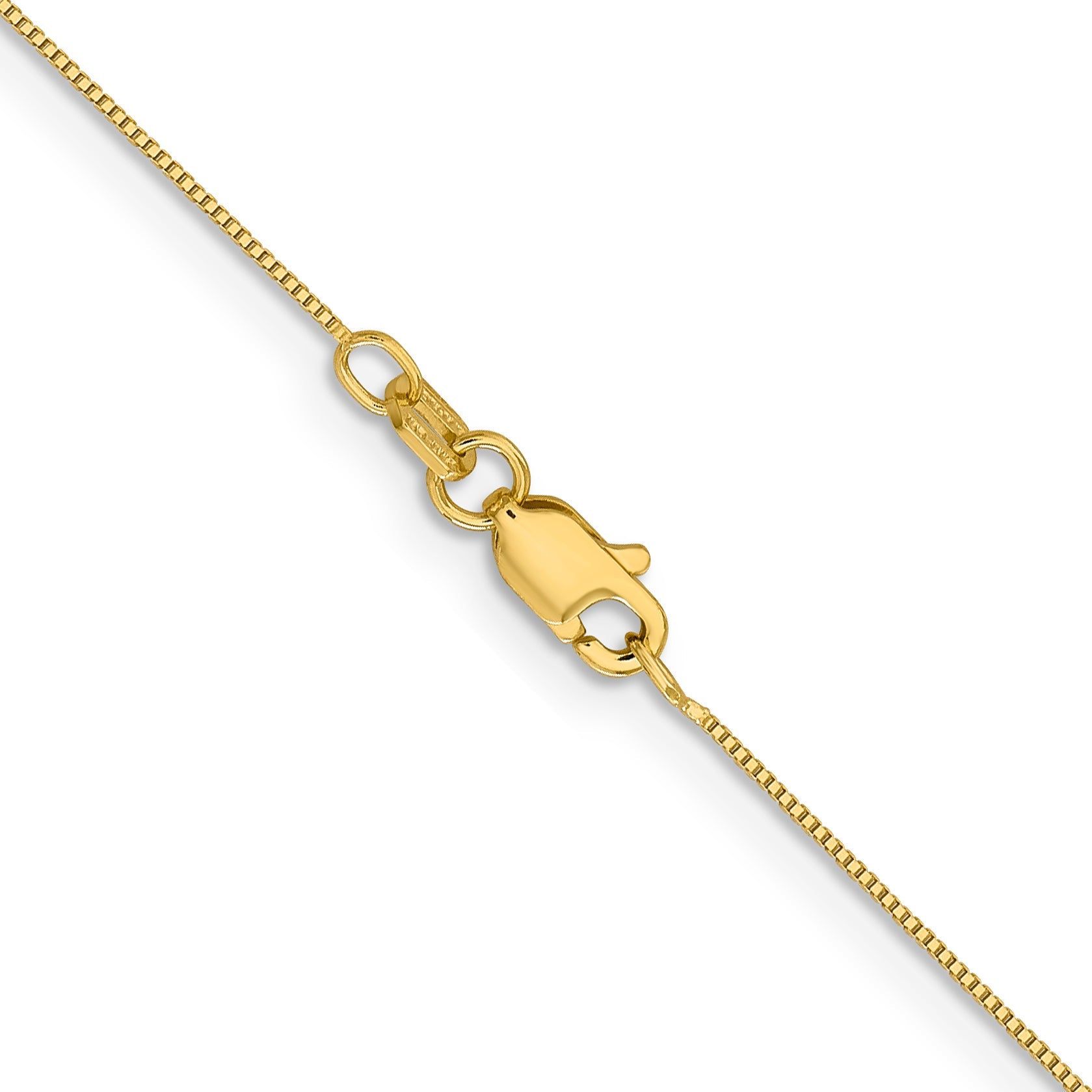14K Yellow Gold 20 Inch .5mm Box With Lobster Clasp Chain Necklace
