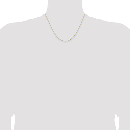 14K Yellow Gold 18 Inch .5mm Box With Lobster Clasp Chain Necklace