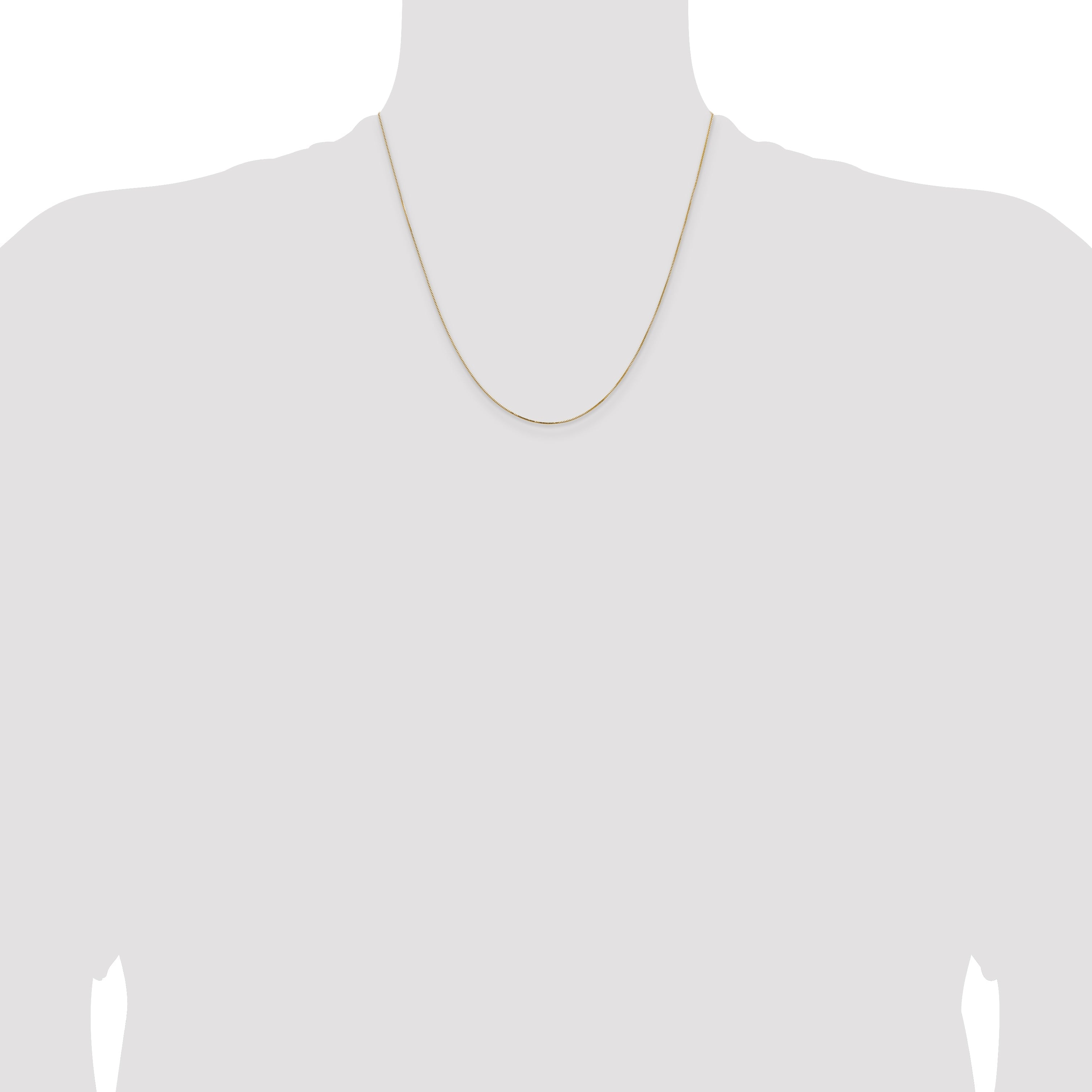 14K Yellow Gold 20 Inch .5mm Box With Lobster Clasp Chain Necklace