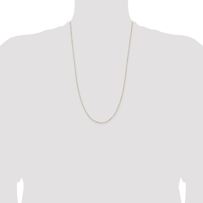 14K Yellow Gold 26 Inch .5mm Box With Lobster Clasp Chain Necklace