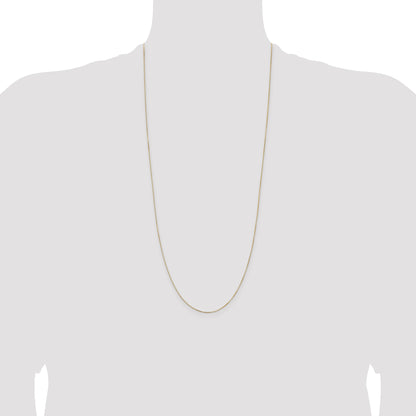 14K Yellow Gold 30 Inch .5mm Box With Lobster Clasp Chain Necklace