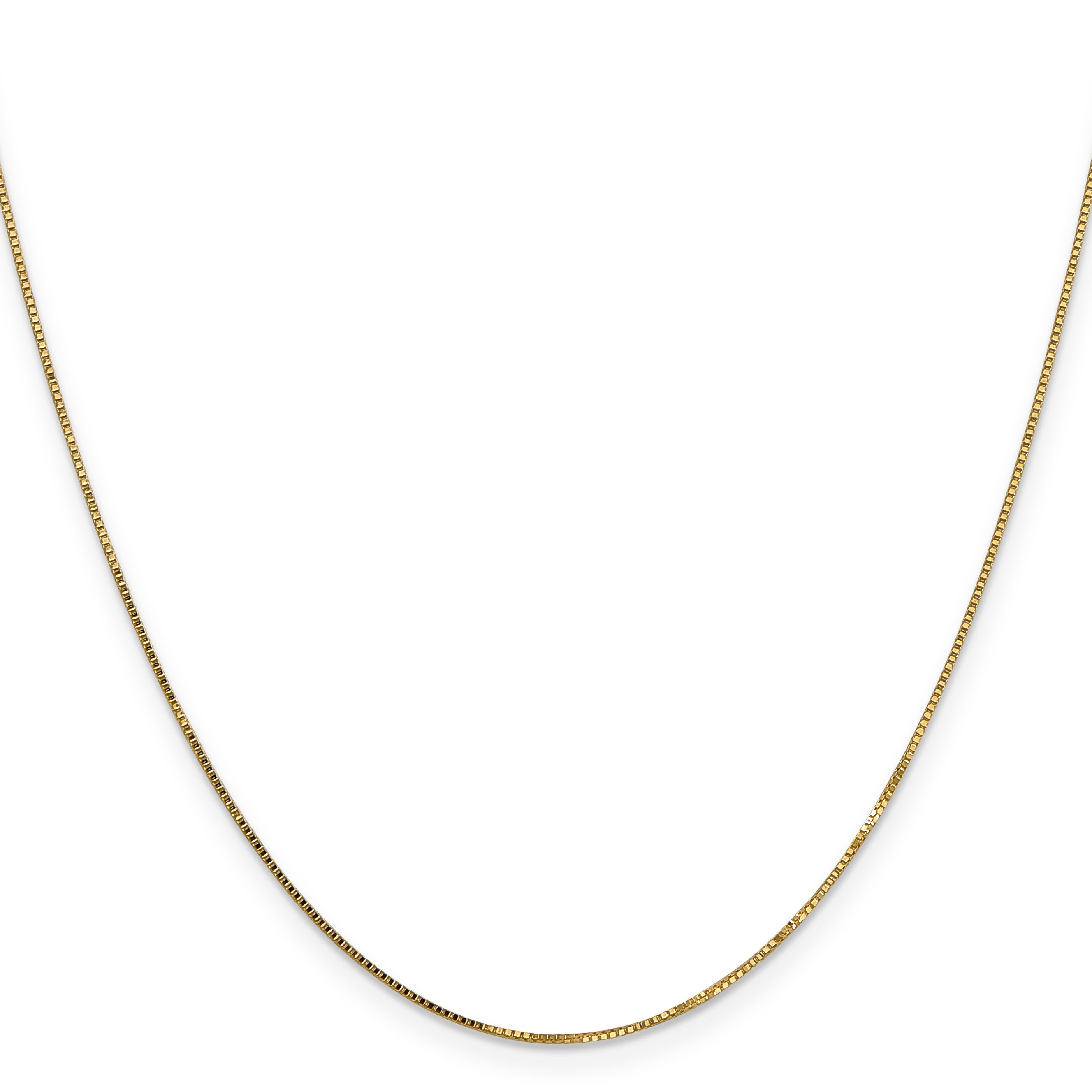 14K Yellow Gold 28 Inch .7mm Box With Spring Ring Clasp Chain Necklace