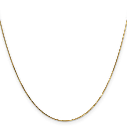 14K Yellow Gold 16 Inch .7mm Box With Spring Ring Clasp Chain Necklace