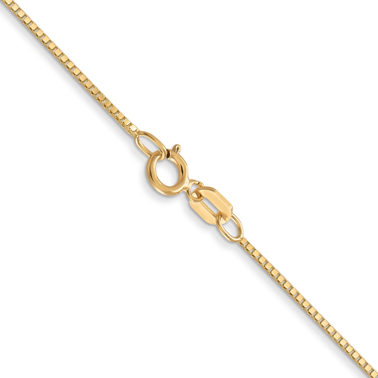 14K Yellow Gold 20 Inch .7mm Box With Spring Ring Clasp Chain Necklace