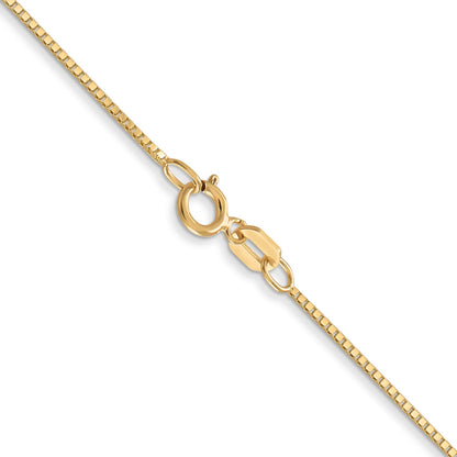 14K Yellow Gold 26 Inch .7mm Box With Spring Ring Clasp Chain Necklace
